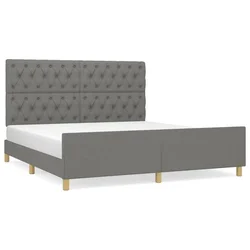 Vidaxl Posteljni okvir brez vzmetnice temno siv 160x200 cm blago