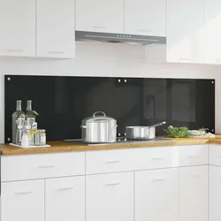 Kuhinjski zid 2 pcs Crna 100 x 50 cm Staklo otporno na udarce