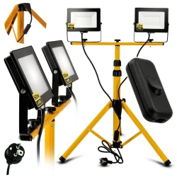 Berge Komplet 2x LED reflektor 50W nevtralna bela + 160cm stojalo + stikalo