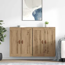 Kabinetski zidni Zidne 2 pcs Umjetnički hrast 69,5 x 34 x 90 cm