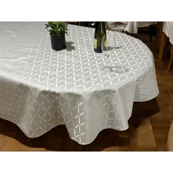 Stolnjak Ovalnog oblika 160x220cm Siva boja-lotos ( VLK0001360-sivilotosovalni )