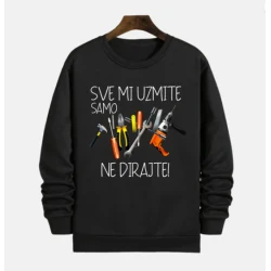 MAFIMI Muški duks Sve mi uzmite samo alat ne dirajte, Crni