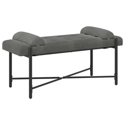 Klupa s gumbima i jastučićima Tamnosiva 110 x 40 x 46 cm Baršun
