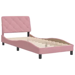 vidaXL vidaXL Posteljni okvir z vzglavjem roza 90x200 cm žamet, (21086493)
