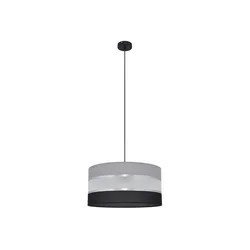 Luster na sajli HELEN 1xE27/15W/230V prečnik 40 cm crna/siva/srebrna