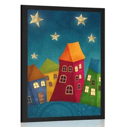 Plakat luna nad mestom - 60x90 silver