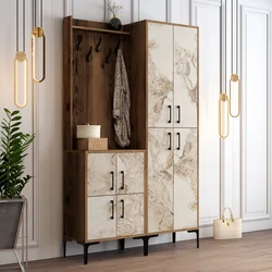 HANAH HOME Cipelarnik sa čivilukom Berlin BA Walnut White Marble