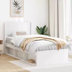 vidaXL Vzglavje Bela Inženirski les