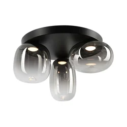 LED stropno svetlo VASO LED/12W/230V prečnik 42 cm crno/zadimljeno