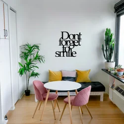 Atelier Del Sofa Zidna dekoracija Dont Forget To Smile, 70x67 cm, 1.2mm, Crna