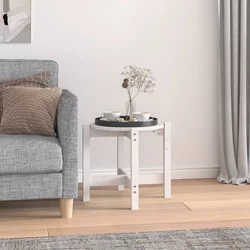 Stolić za kavu bijeli O 52,5x45 cm od masivne borovine
