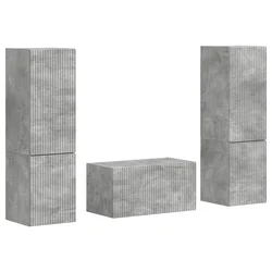 Set TV komoda 5 pcs Betonski sivi Konstruirano drvo