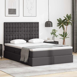 Krevet s od storage s madracem Siva 140 x 200 cm Lažna koža