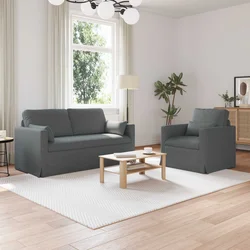 vidaXL Kavč 2 pcs Temno siva Kovina