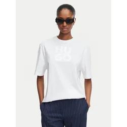 HUGO Majica Dashire_5 50566678 Bela Relaxed Fit