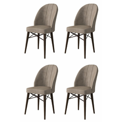 HANAH HOME Set 4 stolice Ritim Cappuccino Brown