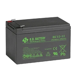 BB TECH Baterija terminal BC12-12 BB T2, 12 V, 12 Ah, Crna