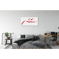 tulup.si Slika na steklu Srce trak 125x50 cm 2 obešalnika