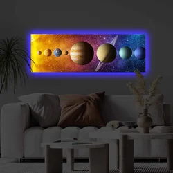 Wallity Slika na platnu sa LED osvetljenjem 30x90cm