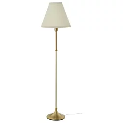 FLYGHÖJD Podna lampa, mesing/bež