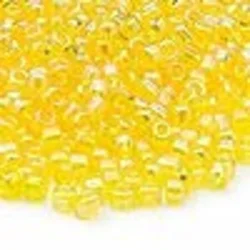 Kašaste perle (seed beads) 4 mm providna AB žuta