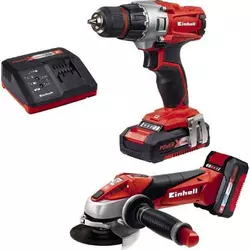 EINHELL akumulatorski vrtalnik in brusilnik TE-TK 18 LI KIT (CD+AG), set