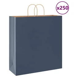 Papirnate vrećice 250 kom s ručkama plave 45x17x48 cm