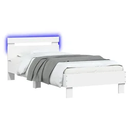 Vidaxl Konstrukcija postelje Bela 80 x 200 cm Inženirski les