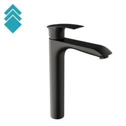Herz Baterija za lavabo Elite 0089B, Visoka, Crna