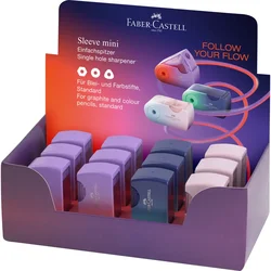ŠILJILO PVC S PVC KUTIJOM 1RUPA SLEEVE MINI FLOW FABER CASTELL 182776 SORTIRANO