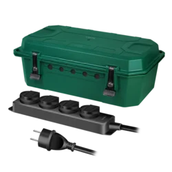 Logilink produžni kabl outdoor sa zaštitnom kutijom, 4 mesta, 5.0m, IP54, zelena