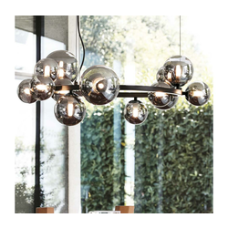 Ideal Lux - LED luster na sajli PERLAGE 14xG9/3W/230V O 85 cm crna/zadimljena