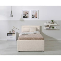 Livetastic OBLAZINJENA POSTELJA 90 cm  x 200 cm , les, kovina, umetna masa, tekstil naravne barve