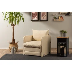 Atelier del Sofa Fotelja na rasklapanje Saga Single, 68 x 70 x 66 cm, Krem