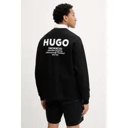 Bombažen pulover Hugo Blue Naviu