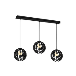 Luster na sajli GAIA 3xE27/60W/230V crna/smeđa