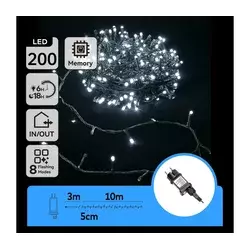 Aigostar - LED spoljni niz 200xLED/8 funkcija 13m IP44 hladno bela