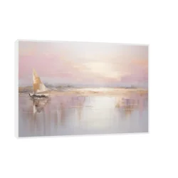 Canvas Slika na platnu Zlatni brod, Sa ramom, 45 x 30 cm, Beli