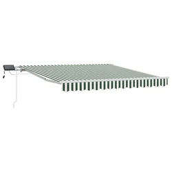 Skrovita tenda Zelena i bijela 350 x 250 cm Tkanina i čelik