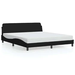 Vidaxl Posteljni okvir Dover črn 180x200 cm blago