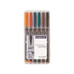 STAEDTLER permanentni flomastri Lumocolor B 314/6, set 6
