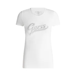 GUESS Majica srebrna / bela