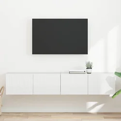 TV zidni ormar Zidne 2 pcs Sjajno bijelo 78,5 x 31 x 29,5 cm