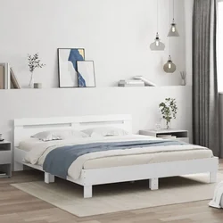 Okvir za krevet s uzglavljem i LED bijeli 180x200 cm