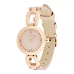FURLA Analogna ura ARCO CHAIN rožnato zlata/puder