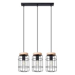 Sollux SL.1264 - Luster na sajli GOTTO 3xE27/15W/230V crna