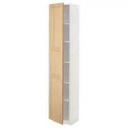 METOD Visoki element s policama, bela/Forsbacka hrastovina, 40x37x200 cm