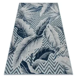 eoshop Preproga Structural BOTANIC 65242 Perje, cikcak plosko tkano za balkon, teraso - aqua blue ( - Velikost: 157x220 cm)