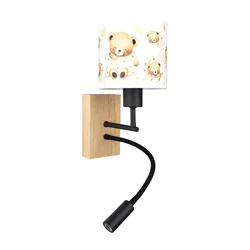 Brilagi - LED fleksibilna lampa BOBO WOOD 1xE27/25W/230V + LED/3W hrast/crna/bela/medena.