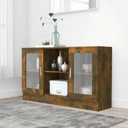Vitrina boja dimljenog hrasta 120 x 30,5 x 70 cm drvena